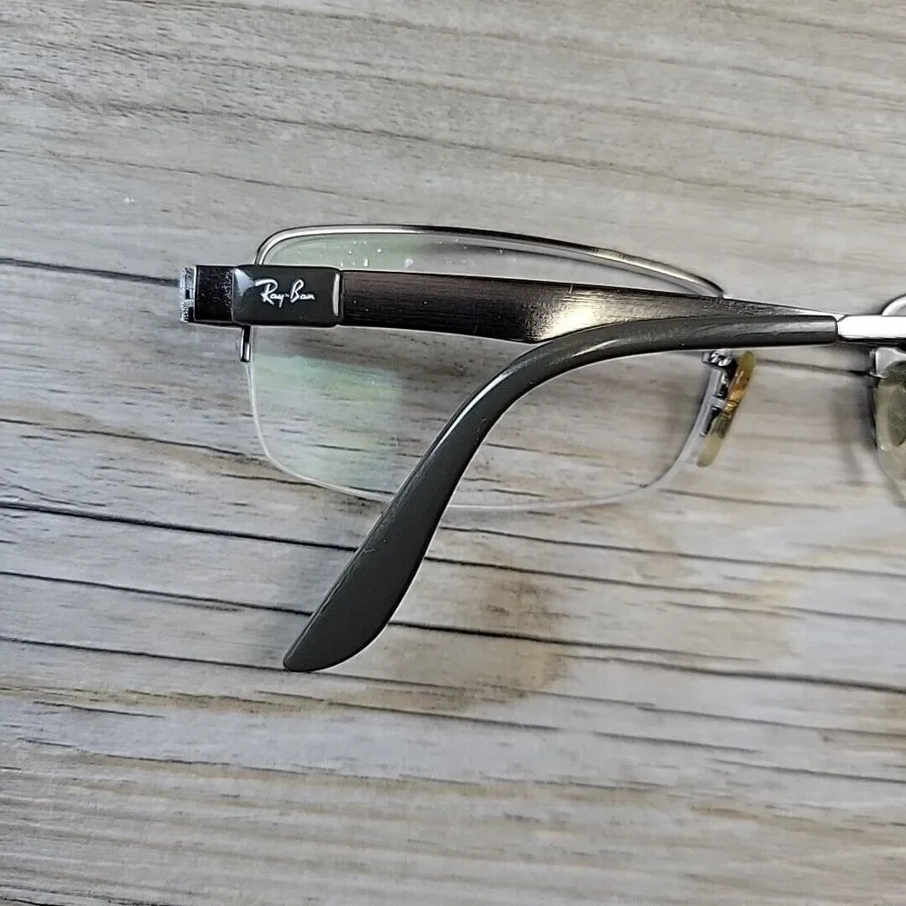 Ray-Ban RB6158 2553 Eyeglasses Frames Only Half Rim Silver 53-18-140  Metal‎